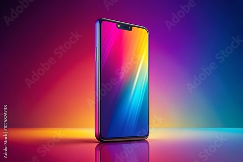 Modern smartphone illustration showcasing sleek design and vibrant colors for tech and digital media projects and photo