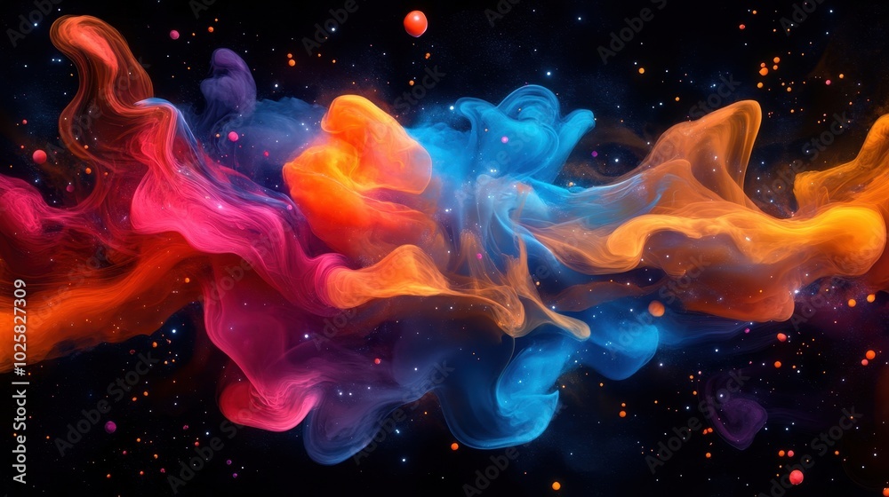 Obraz premium Vibrant Abstract Fluid Art with Colorful Swirls