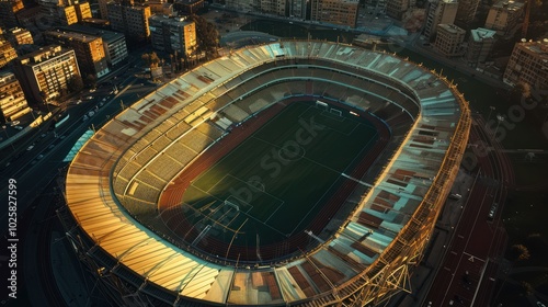 Wallpaper Mural Aerial View of a Large Football Stadium Surrounded by Cityscape Torontodigital.ca