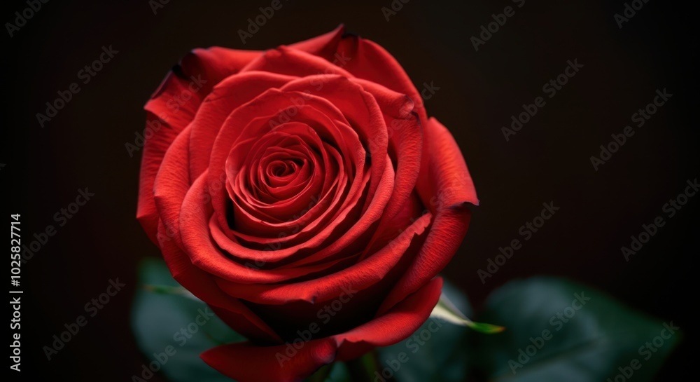 Close-up of vibrant red rose dark background Close-up of vibrant red rose dark background