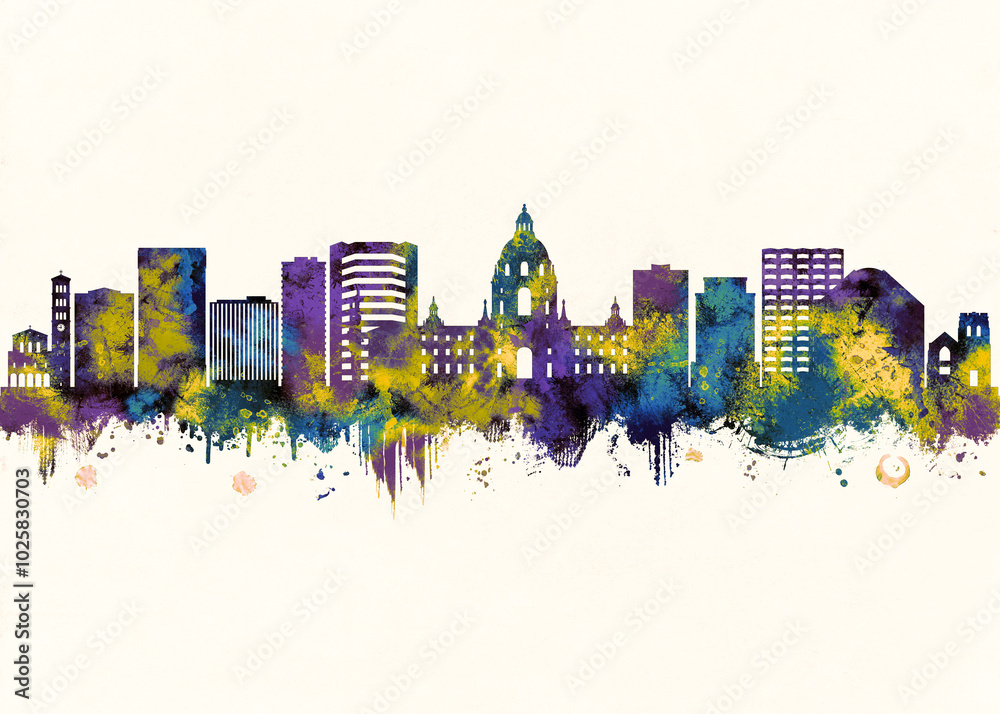 Obraz premium Pasadena City Skyline. Cityscape Skyscraper Buildings Landscape City Downtown Abstract Landmarks Travel Background Modern Art Architecture Business View Building Corporate