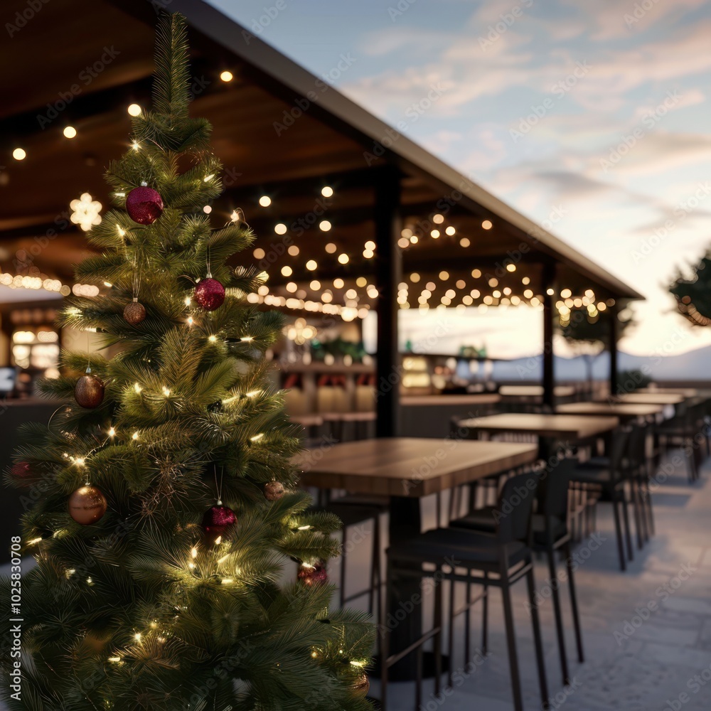 a rendering of the outdoor dining area at sunset a rendering of the outdoor dining area at sunset