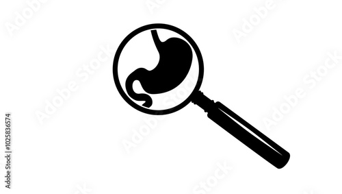 stomach examination, black isolated silhouette