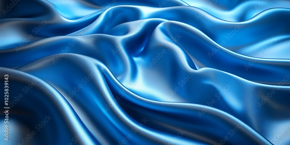 Obraz premium Smooth, flowing blue fabric with soft textures.