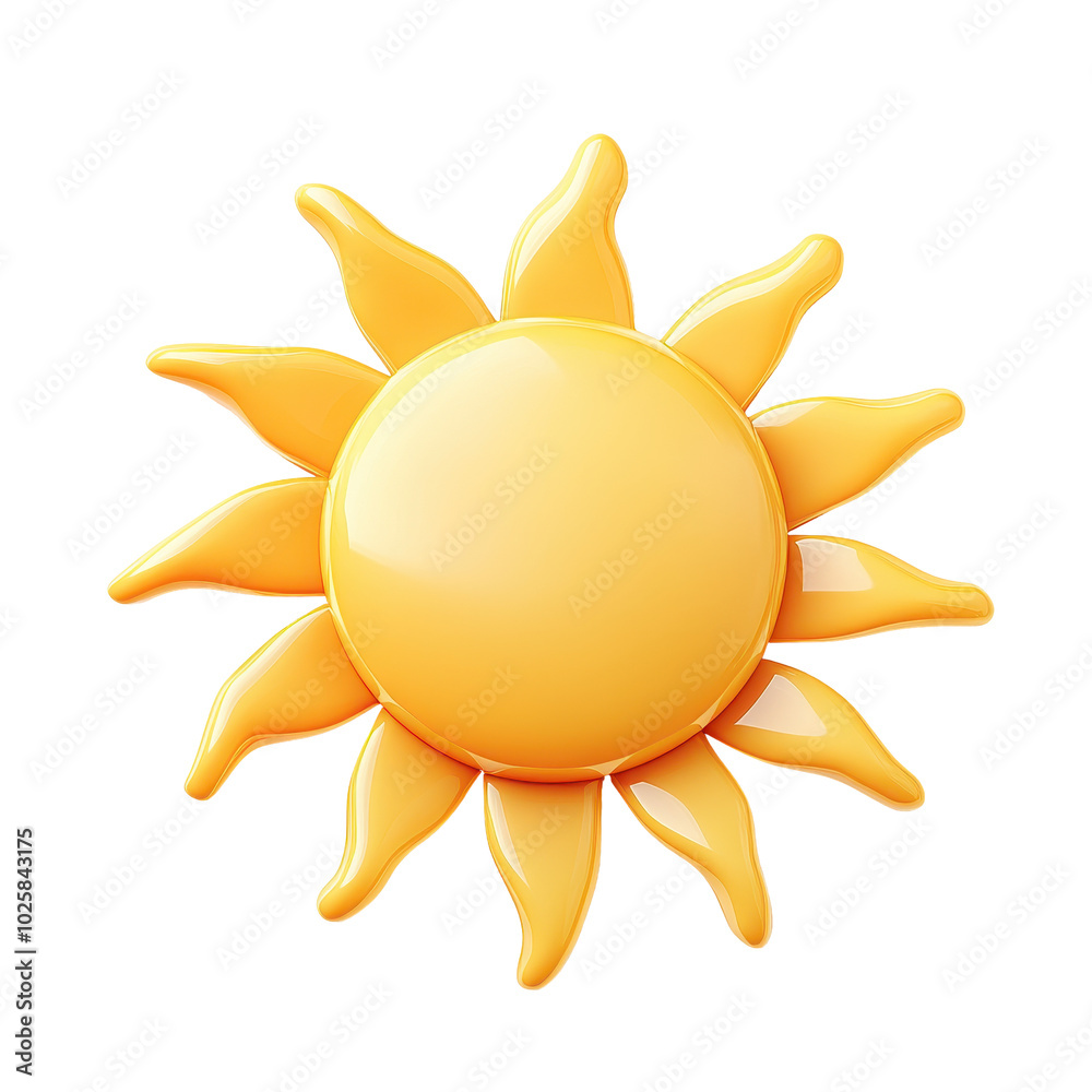 PNG sun 3d icon, cartoon style minimal on transparent, isolate on white background PNG sun 3d icon, cartoon style minimal on transparent, isolate on white background