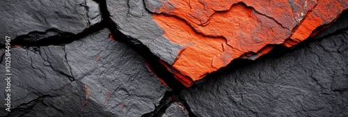 Wallpaper Mural  A tight shot of a red and black heart-shaped rock embedded in a rock wall Torontodigital.ca