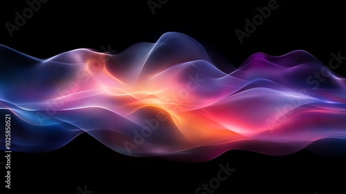 Abstract colorful wave patterns on a dark background.