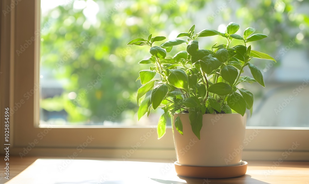 Fresh tender green plants thrive in a home setting with ample sunlight, Generative AI Fresh tender green plants thrive in a home setting with ample sunlight, Generative AI