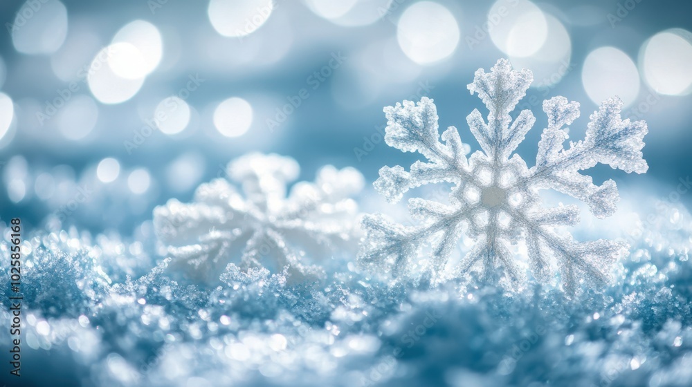 The Beautiful Snowflakes in Winter