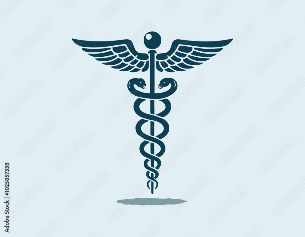 Caduceus medical symbol silhouettes vector illustration Caduceus medical symbol silhouettes vector illustration