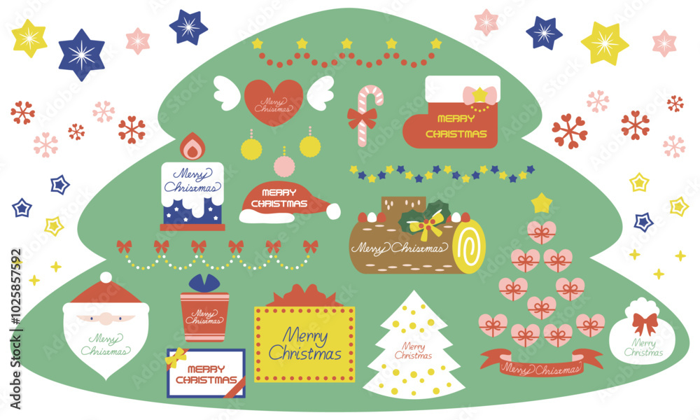 Obraz premium クリスマスのフレームセット