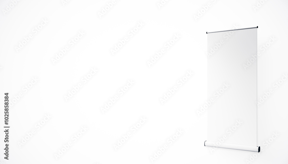 Blank Roll-Up Banner Display Mockup. 3D Rendering Blank Roll-Up Banner Display Mockup. 3D Rendering