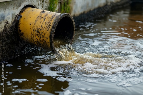 Wastewater flowing into the river