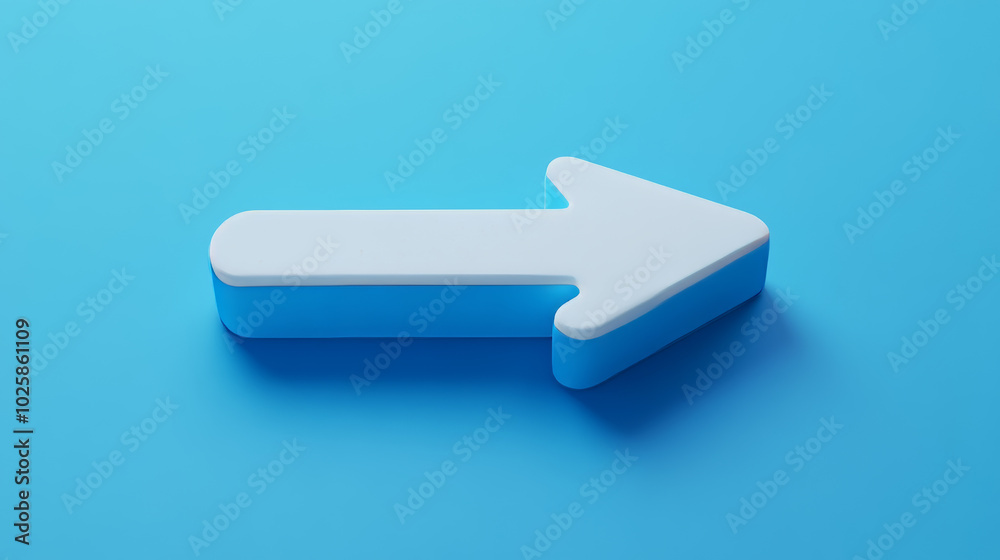 A blue tab with a white arrow, designed for 3D presentations. A blue tab with a white arrow, designed for 3D presentations.