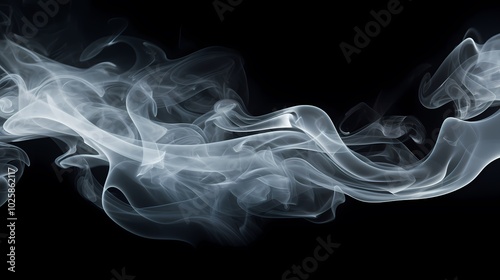 Abstract smoke shapes flowing gracefully against a dark background.