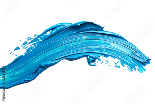 blue colored pain stroke isolated on transparent background