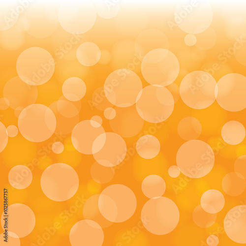 The background image has an orange tone with white circular bokeh