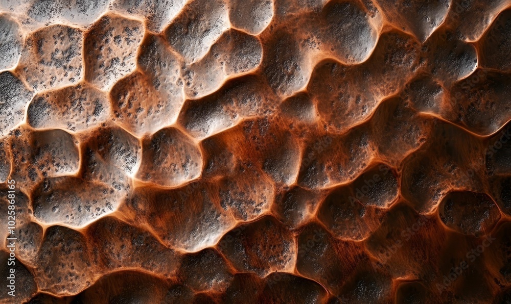 Close-up of textured copper surface. Close-up of textured copper surface.