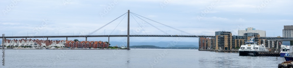 Stavanger City Bridge (Stavanger bybru) a cable-stayed bridge in Stavanger. It crosses the Straumsteinsundet strait connecting the city to the islands of Grasholmen and Sølyst