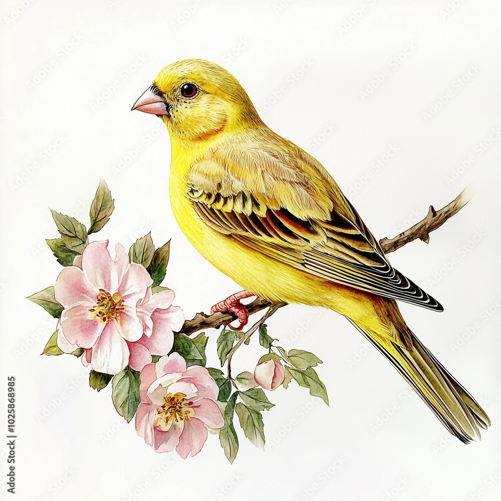 Fototapeta premium yellow bird on branch