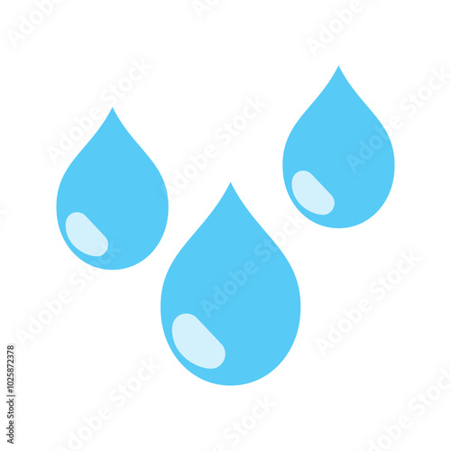 water drop icon. blue water drops vector icons set isolated on white background.