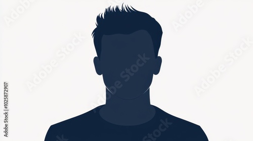 Male default anonymous user icon silhouette for profile avatar design