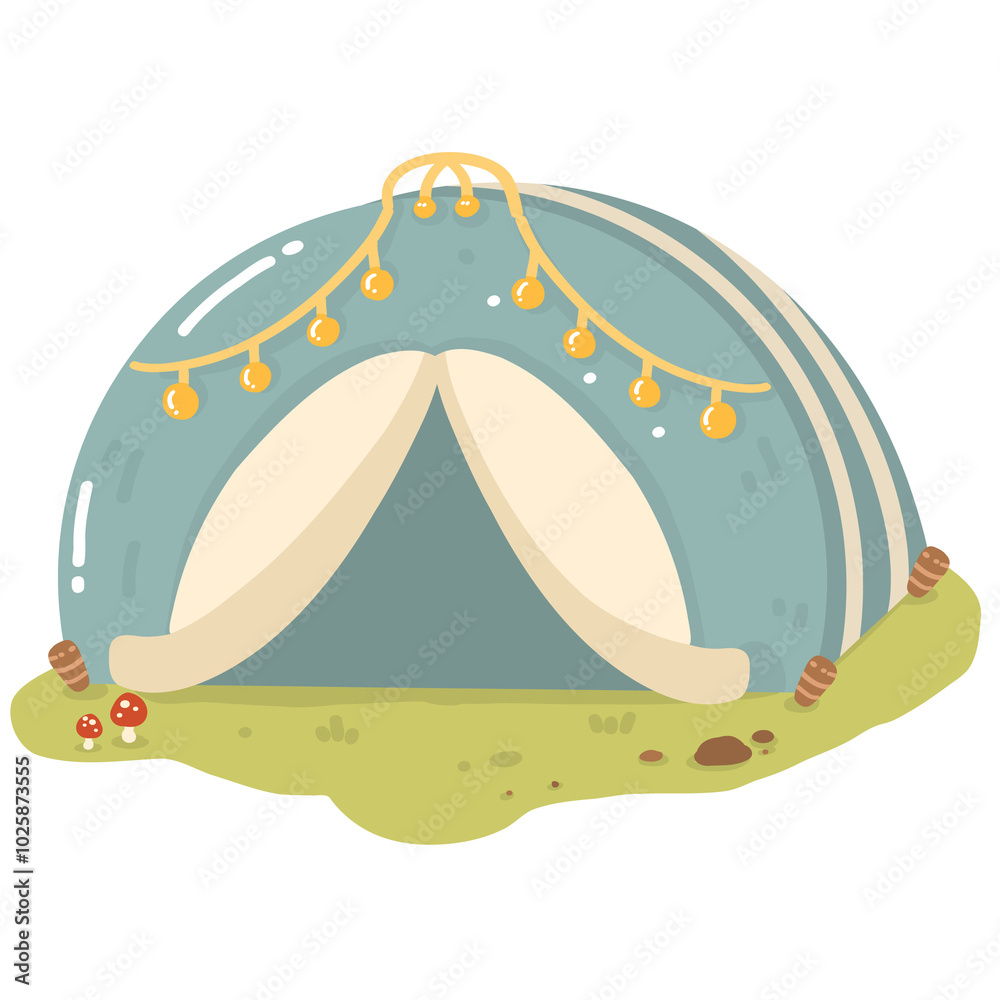 Fototapeta premium Camping tent outdoor illustration