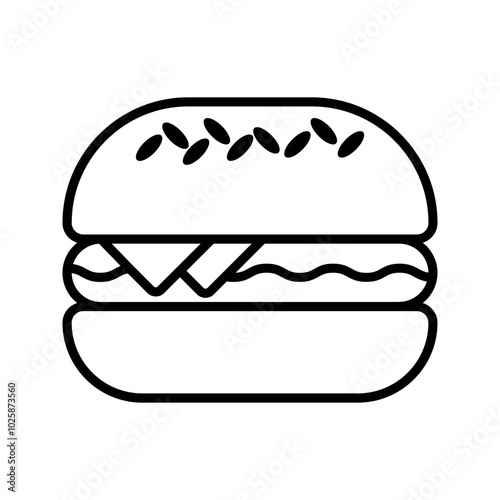 Burger icon. hamburger sign. cheese burger Symbol.