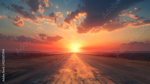 Vast Solar Farm Harnessing the Sun s Energy in Arid Desert Landscape