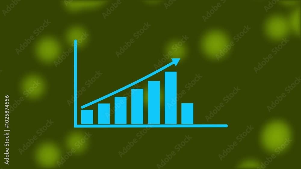 Abstract business graph icon animation background Abstract business graph icon animation background