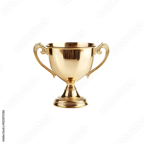 gold trophy isolated on white background