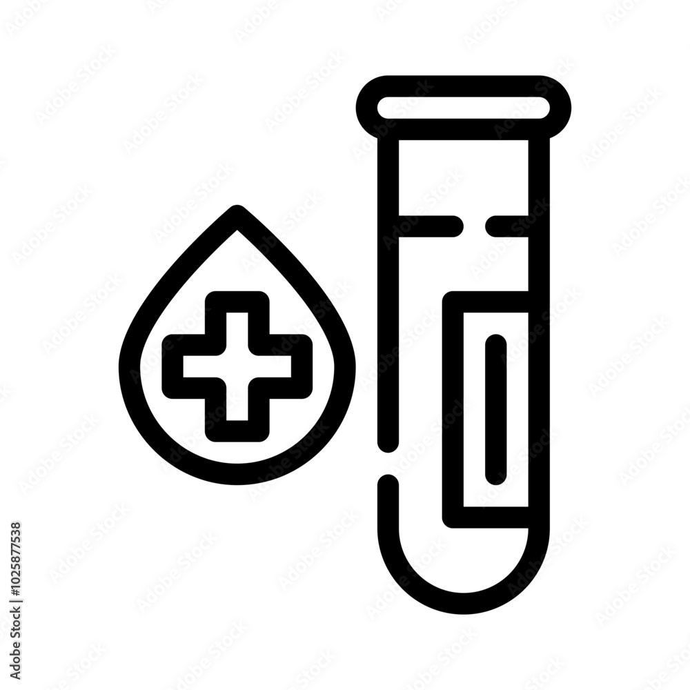 Icon Blood Test With Style Outline Icon Blood Test With Style Outline