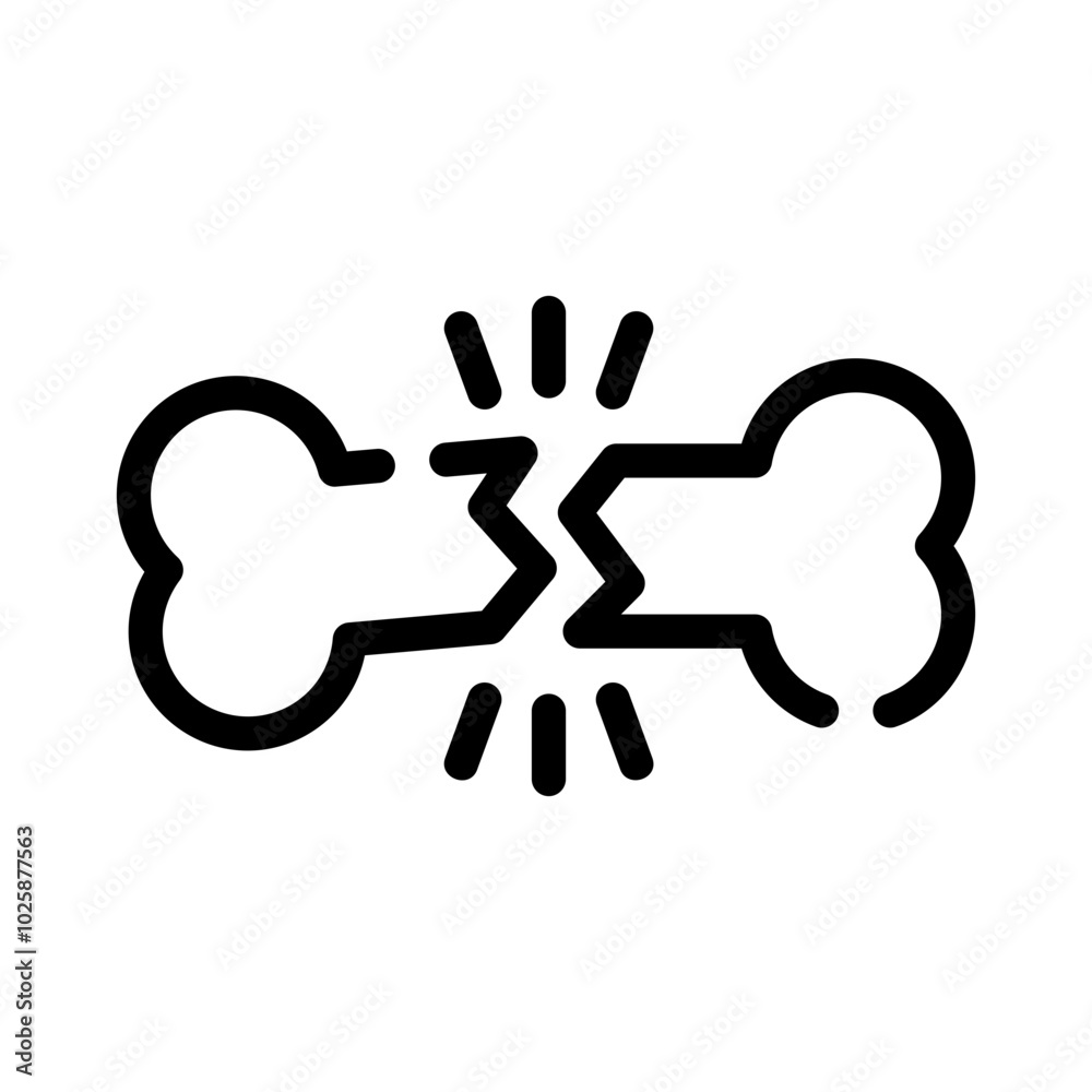 Icon Bone Fracture With Style Outline Icon Bone Fracture With Style Outline