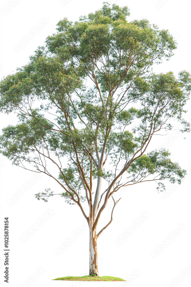 Eucalyptus tree, white isolate background Eucalyptus tree, white isolate background