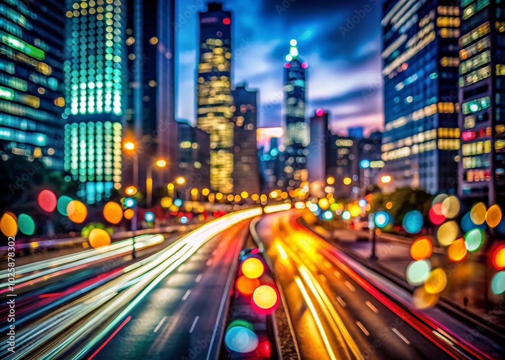 Nighttime Traffic Bokeh: Cars and Lights in Urban Architecture