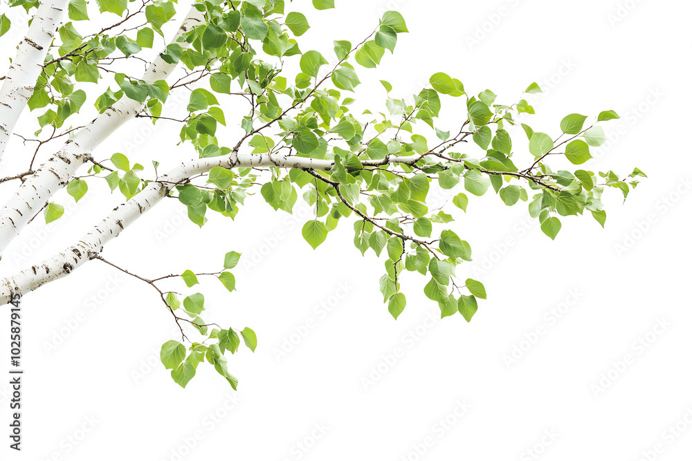 Fresh green leaves on a white background. Fresh green leaves on a white background.