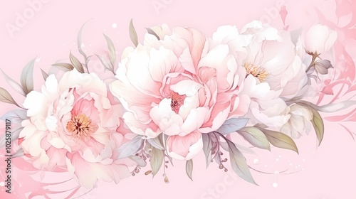 Soft peonies in shades of pink create a romantic and tranquil floral composition.