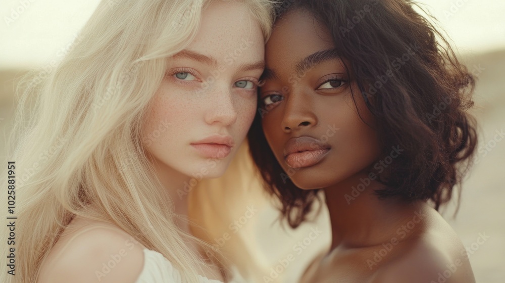 Two women with different hair colors are standing next to each other Two women with different hair colors are standing next to each other