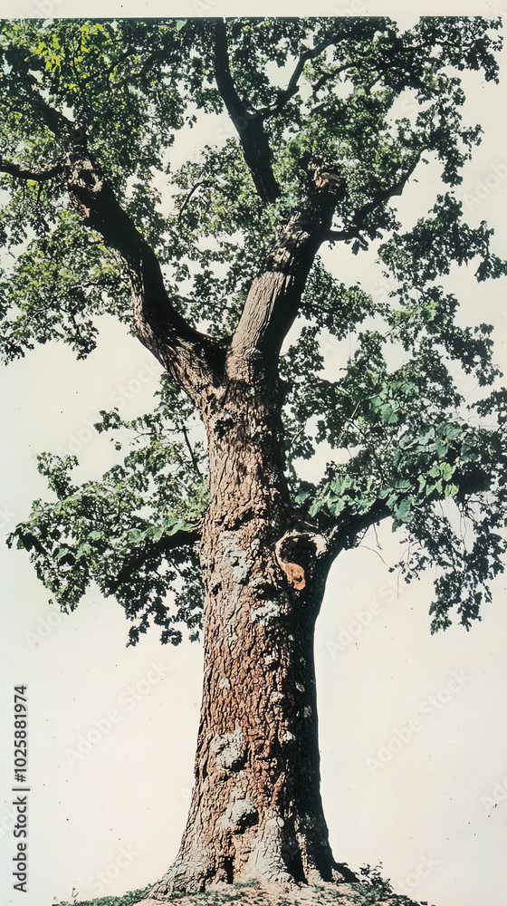 Fototapeta premium Majestic tree with lush green leaves.
