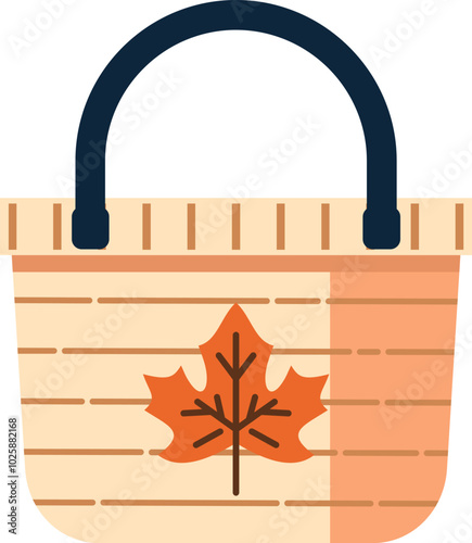 Autumn Picnic Basket Theme Style Design Vector Element photo