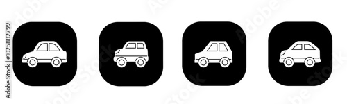 Car icon in flat. A car icon design. Stock vector.