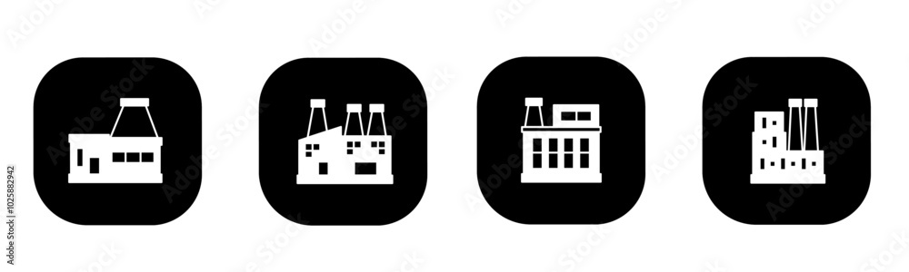 Factory icon in flat. A factory icon design. Stock vector. Factory icon in flat. A factory icon design. Stock vector.