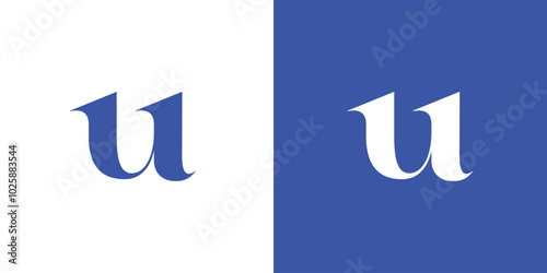 U logo alphabet design icon for business