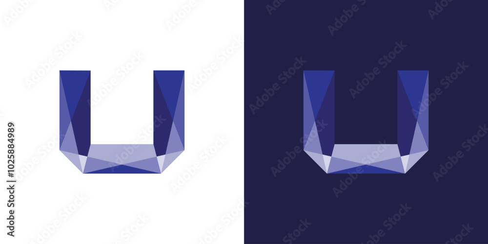 geometric abstract initial letter U logo design geometric abstract initial letter U logo design