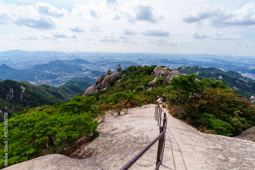 Scenic view of Mt.Bukhansan National Park against sky