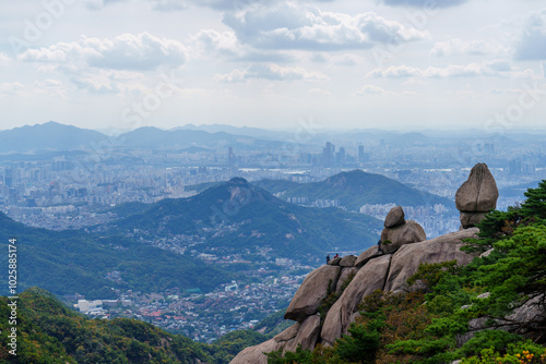 Scenic view of Mt.Bukhansan National Park against sky photo