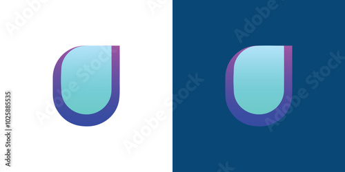 u logo letter modern design