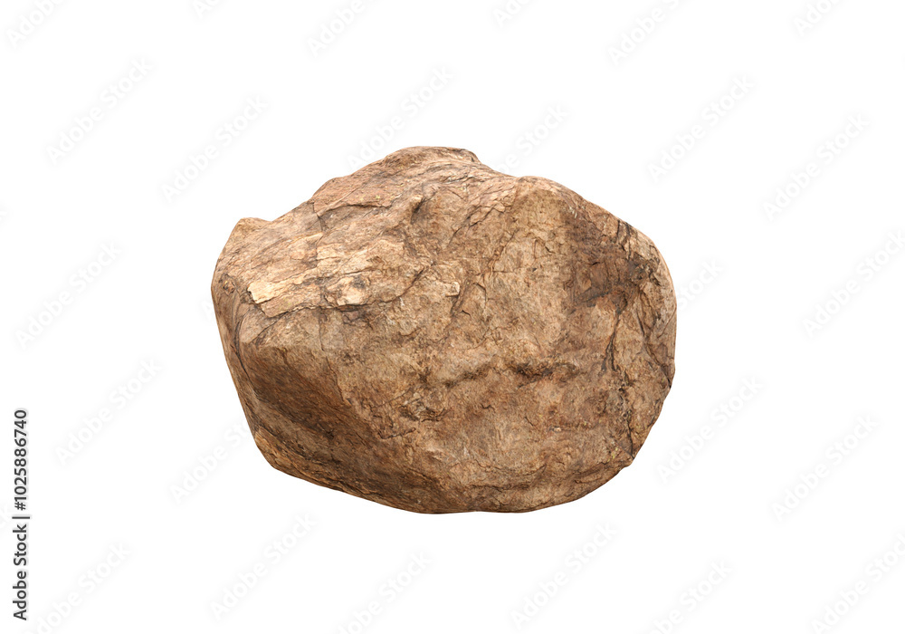Obraz premium Brown Rock Stone Podium, transparent background