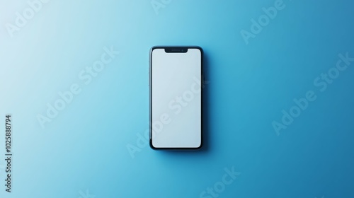 Smartphone with blank screen on a blue background.