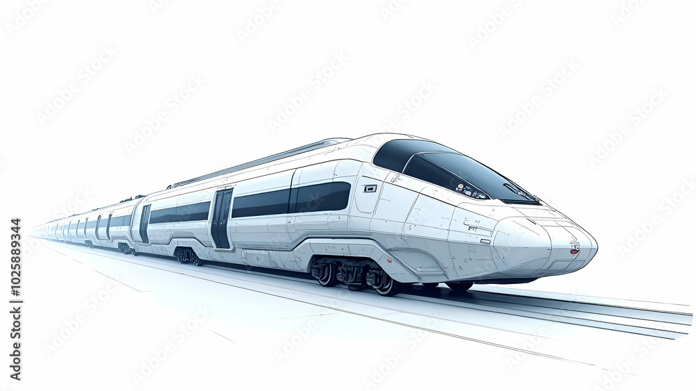 Train on a white background Train on a white background